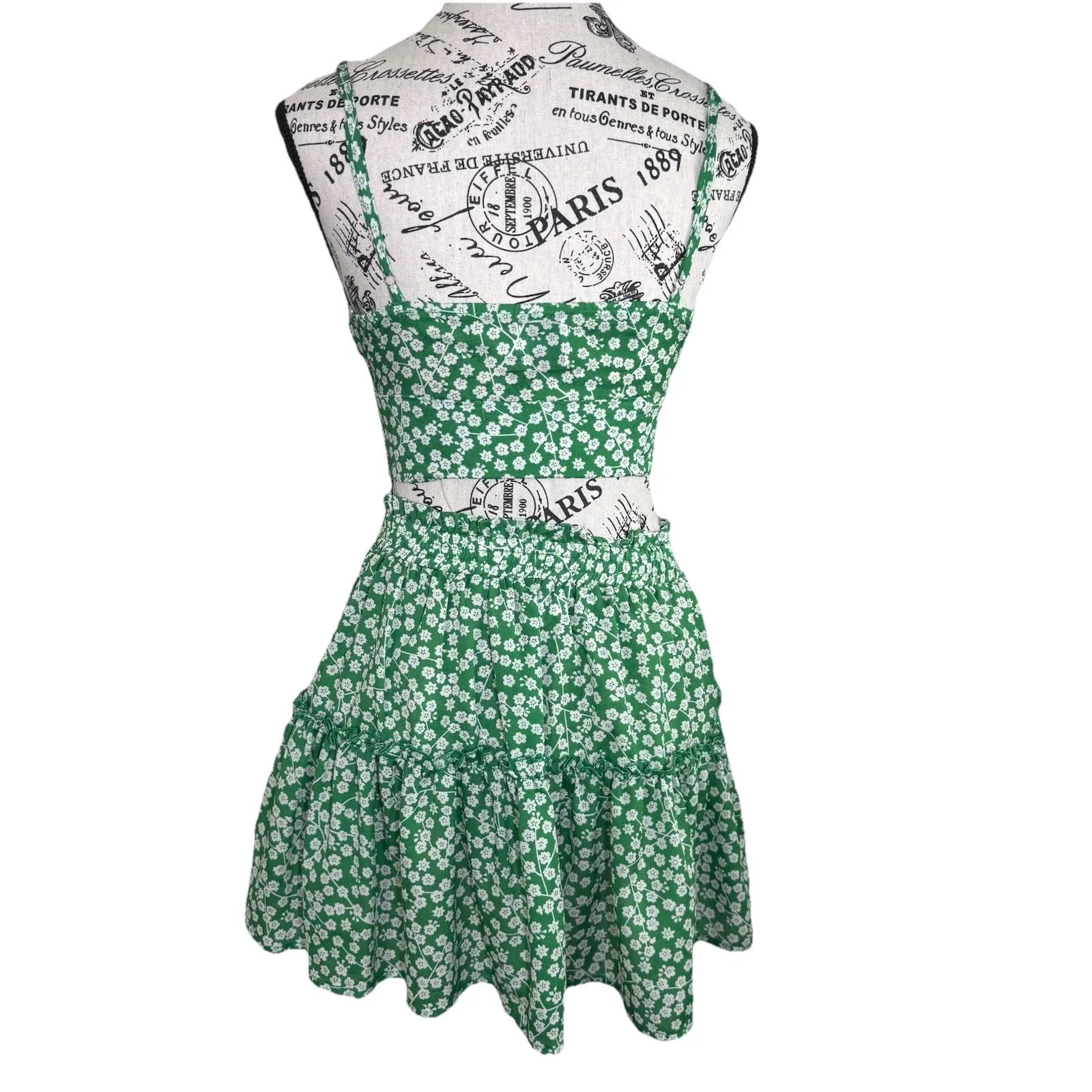 Princess Polly Set women Skirt‎ And Top Size 2 Green Summer Spring Elastic - Image 3