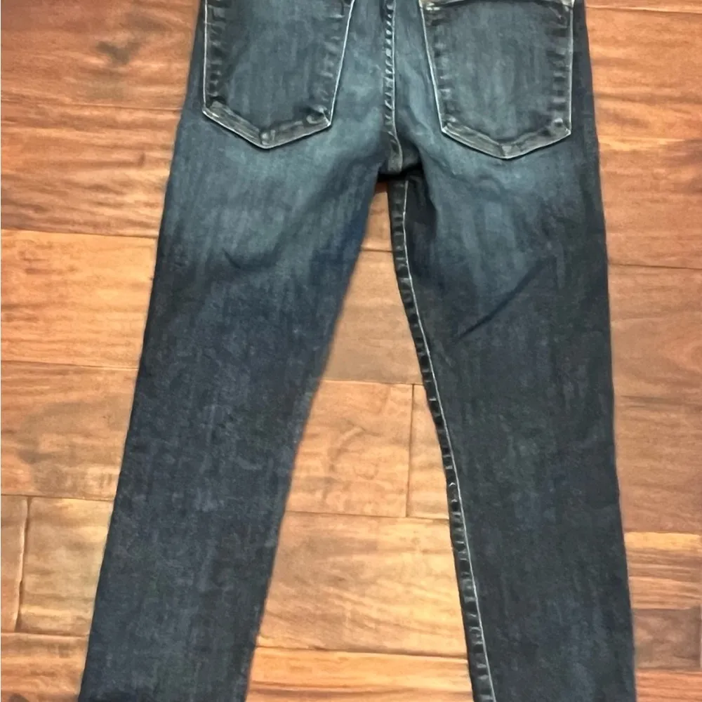FRAME Denim Le High Skinny Blue Heren Raw Hem Crop Distressed Jeans Size 24 EUC - Image 4
