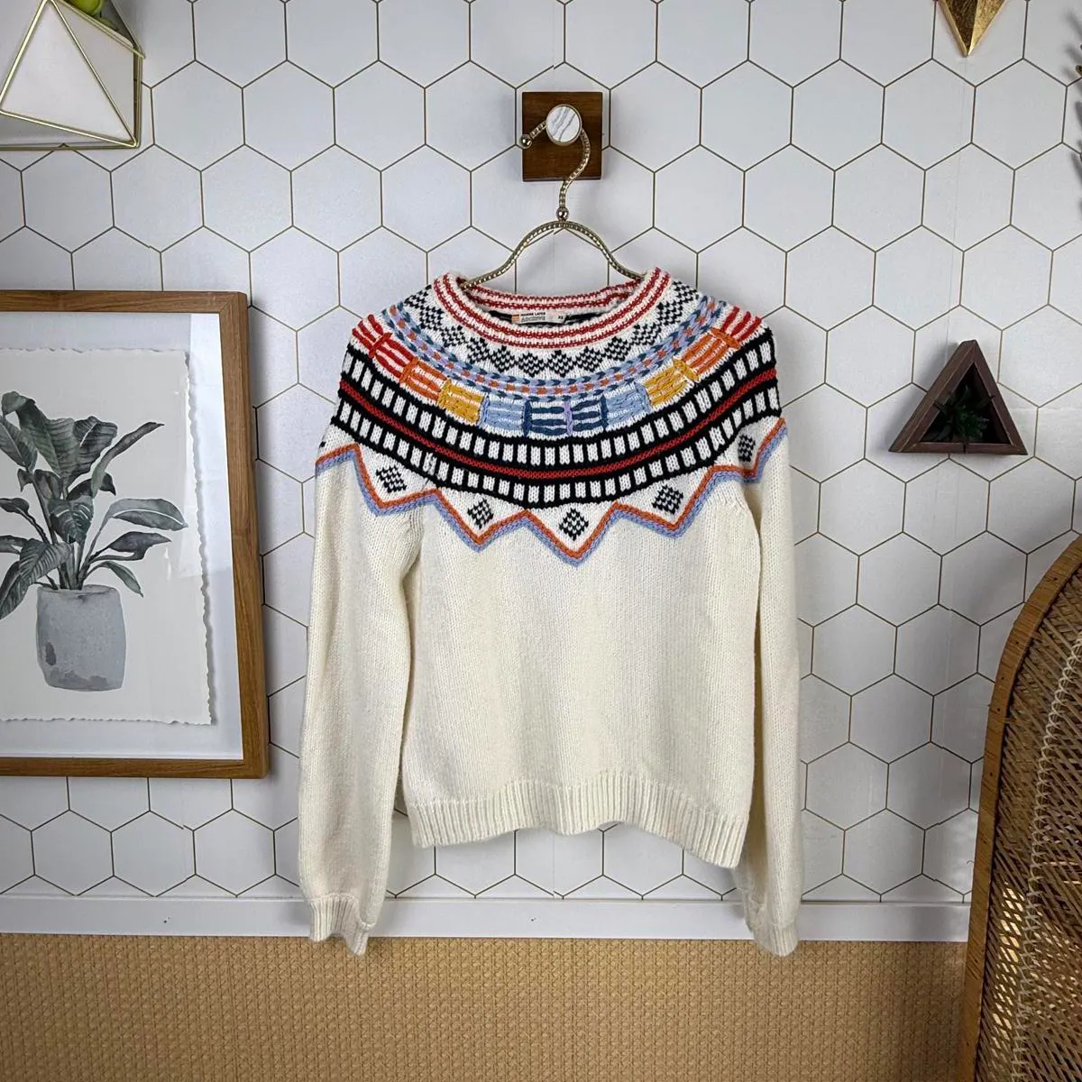 Marine Layer Archive Cream Detailed Wool Blend Lomas Sweater - Size - XS - Image 4