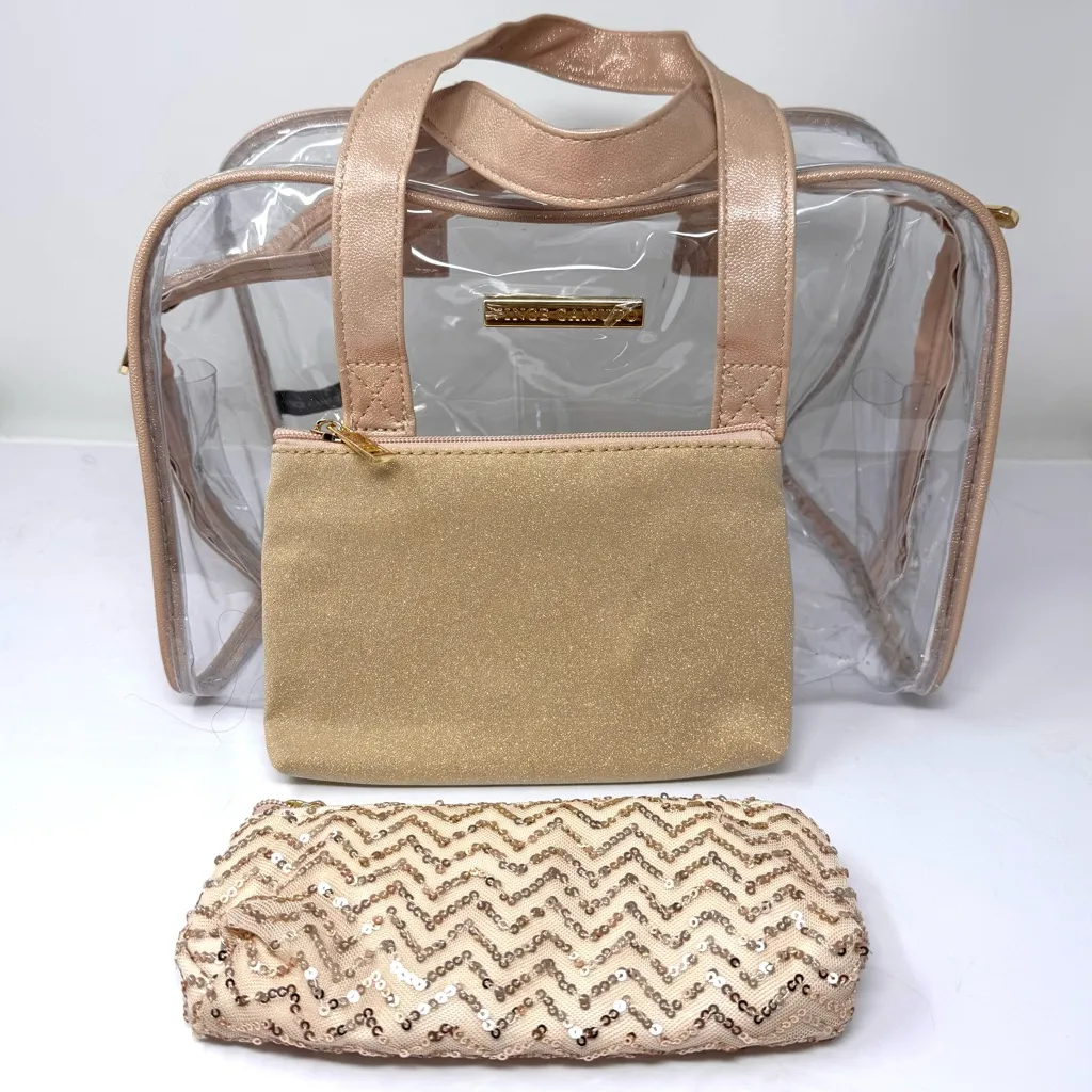 VINCE CAMUTO large cosmetic bag with two NWOT pouches - Image 4