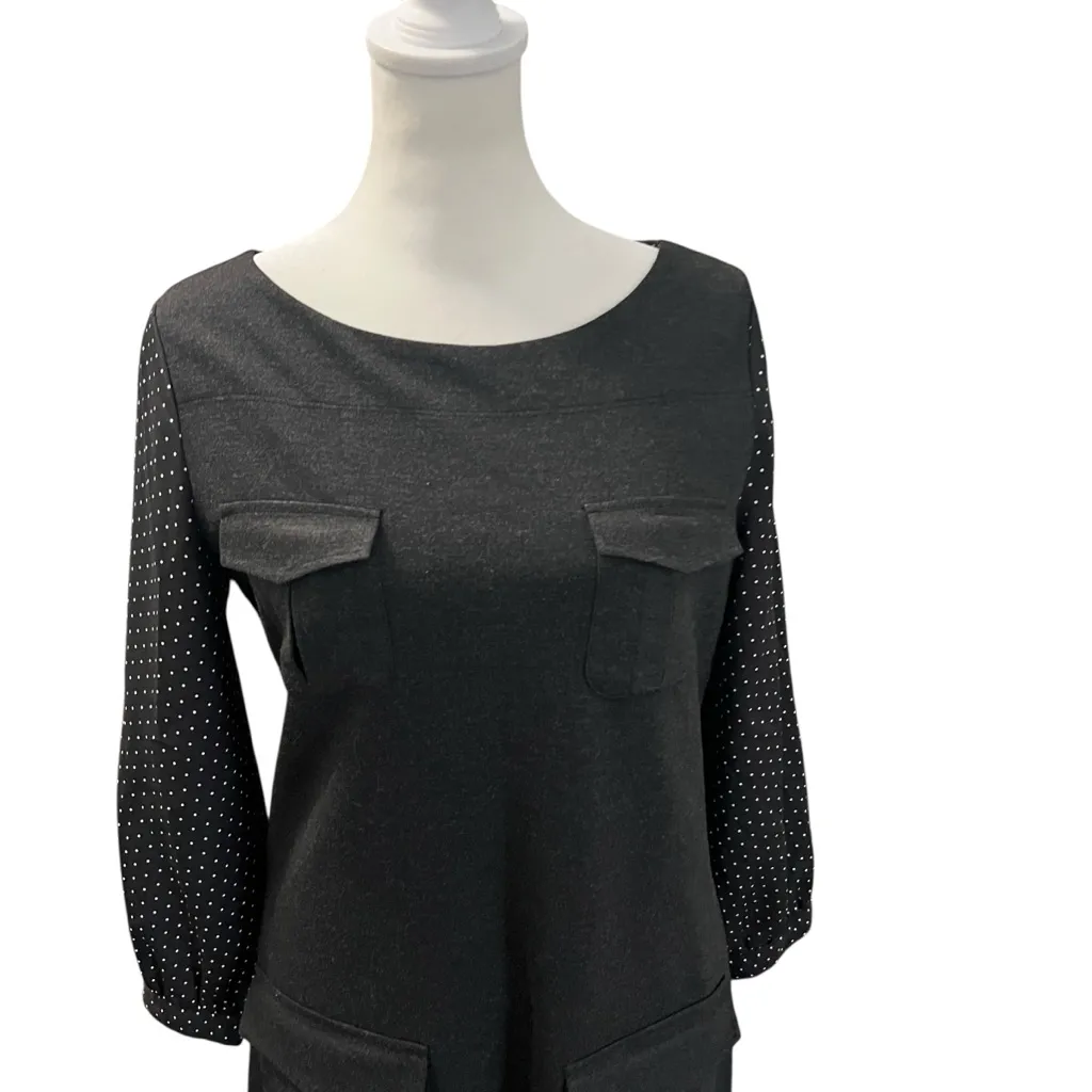 Love Moschino Polka Dot Sleeve Pocket Shift Dress Size 6 - Image 3