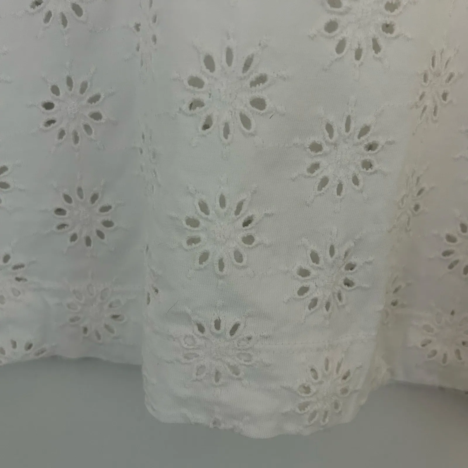 Madewell Women's Floral Eyelet Embroidered Wide-Sleeve Boxy Tee White S New - Image 5