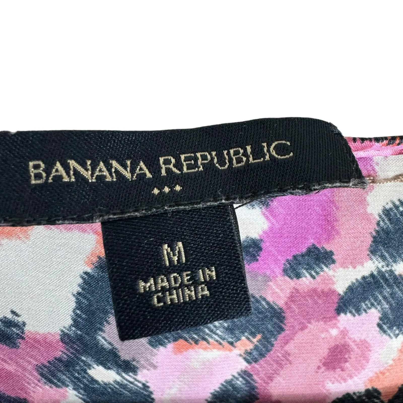 Banana Republic‎ Pink Floral Sleeveless Satin Bow Lightweight Blouse Size M - Image 8