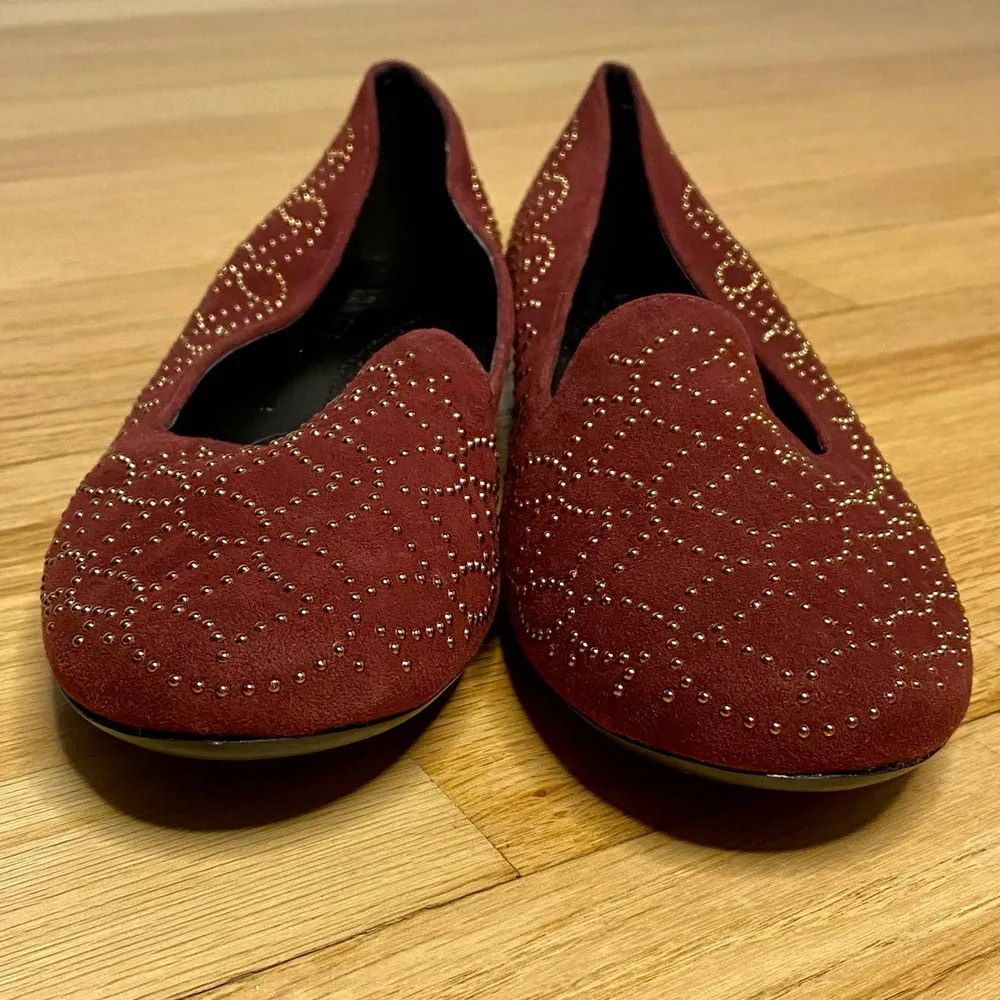VANELi Flats Sagar Burgundy Women's Size 6 Gold Bead Embellishments Red - Image 3