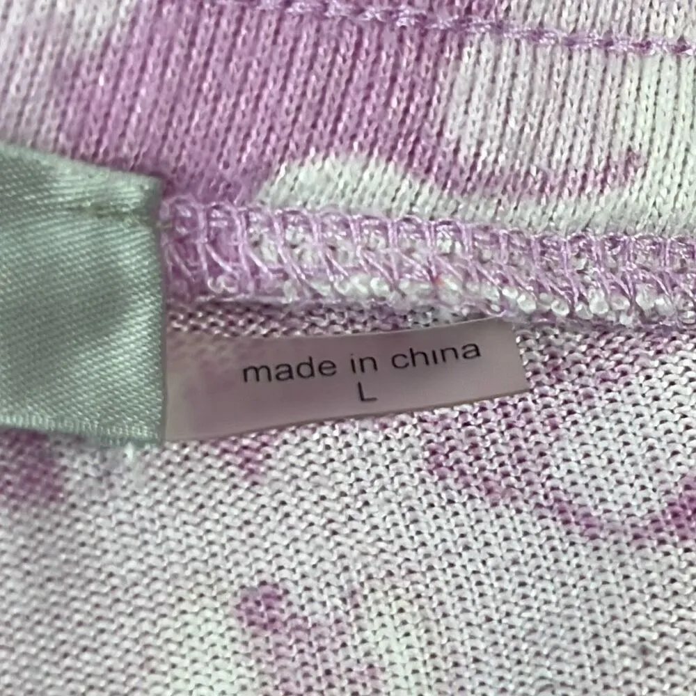 Natori Pink Floral Elastic Drawstring Cropped Pajama Lounge Pants Large Casual - Image 4