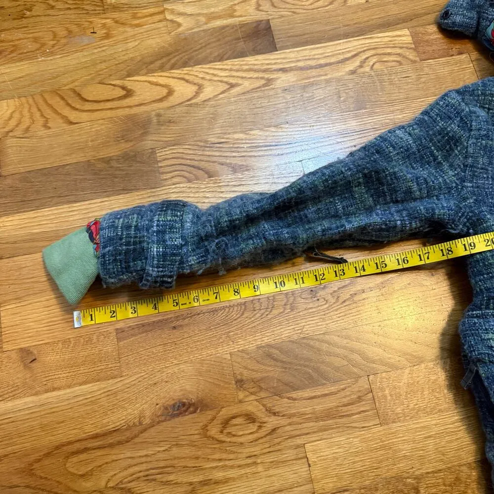 B by Burton Women’s Blue Green Wool Tweed Jacket Coat Winter Utility Outdoors - Image 6