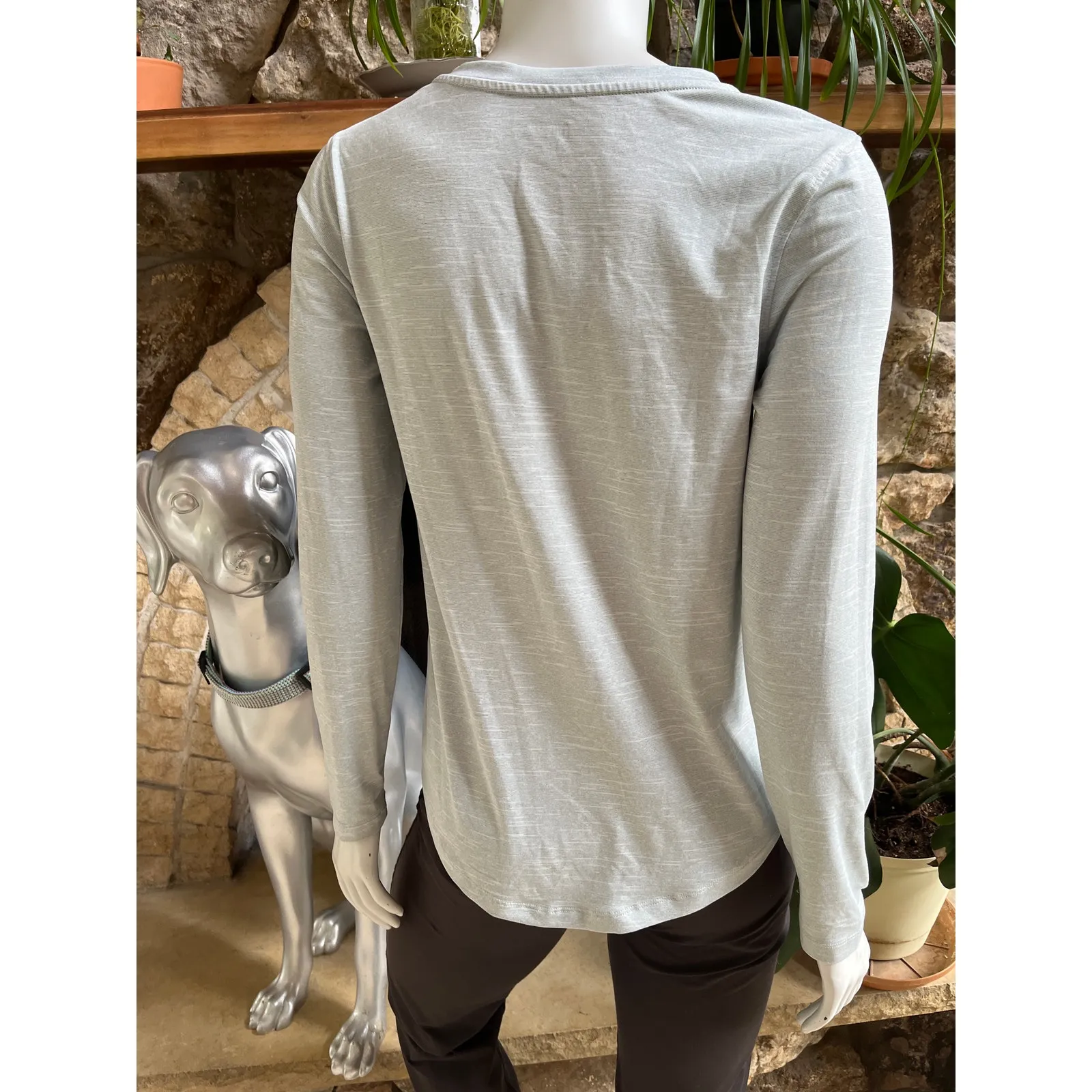 Duluth RecovIR Long Sleeve Sleep Henley Blue Shirt Women's Size XS - Image 3