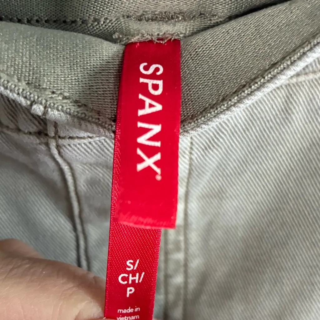 Womens SPANX Stretch Twill Wide Leg Cropped Pant Pale Pink And Green Bundle Sz S - Image 11