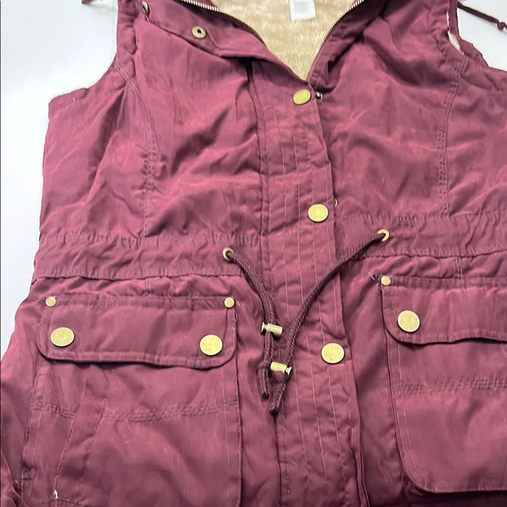 Women's Burgundy Jacket with hoodie - Image 6
