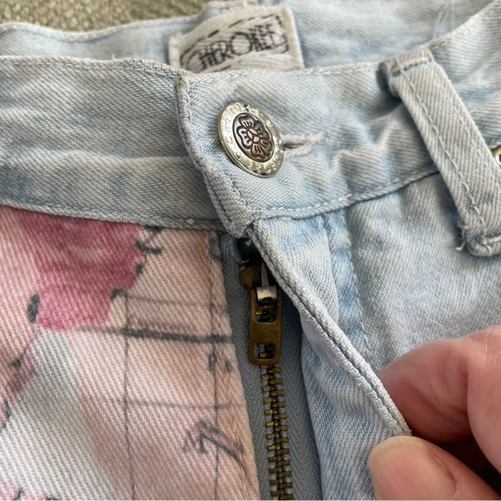 Vintage 80s Early 90s  High Rise Denim Jean Shorts 9 XS S 9” Inseam - Image 6