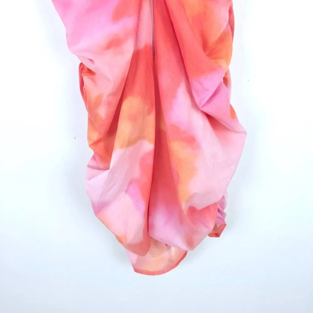 LUXE x MILLIE Ruched Mini Dress with Keyhole in Marble Print Size 12 EUC - Image 14