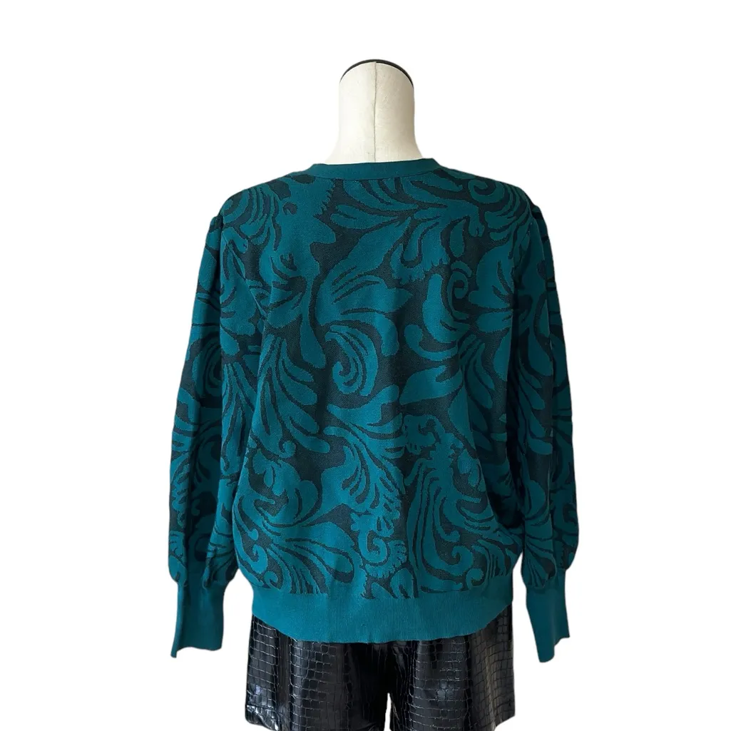 NWOT CHICO'S Mesh Jacquard Cardigan Teal Green / Black SZ-XXL - Image 8