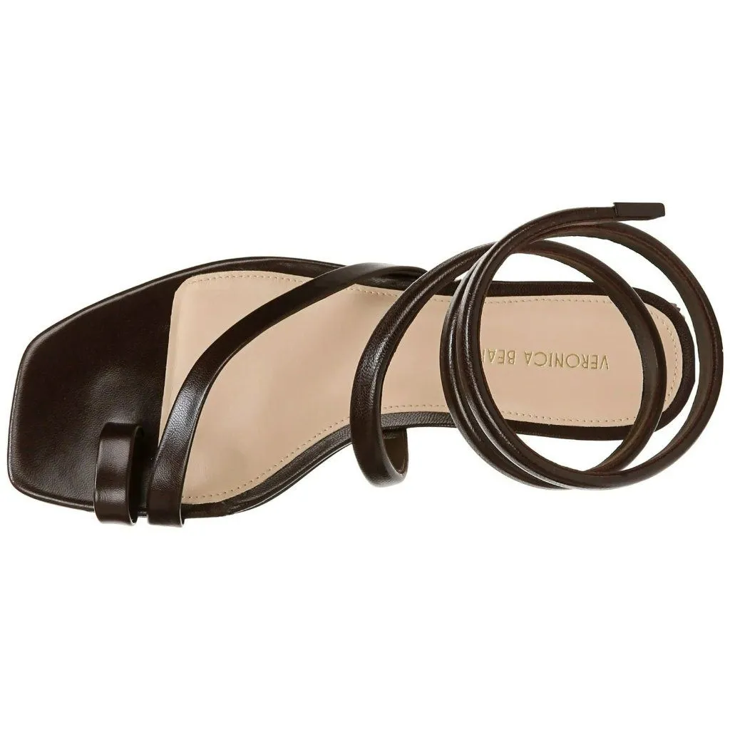 Veronica Beard Allura Flat Sandals Cacao Brown Leather Women’s 8 M NIB - Image 4