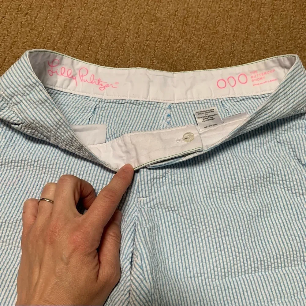 Lilly Pulitzer Seersucker Scalloped Hem Buttercup Shorts - Image 6