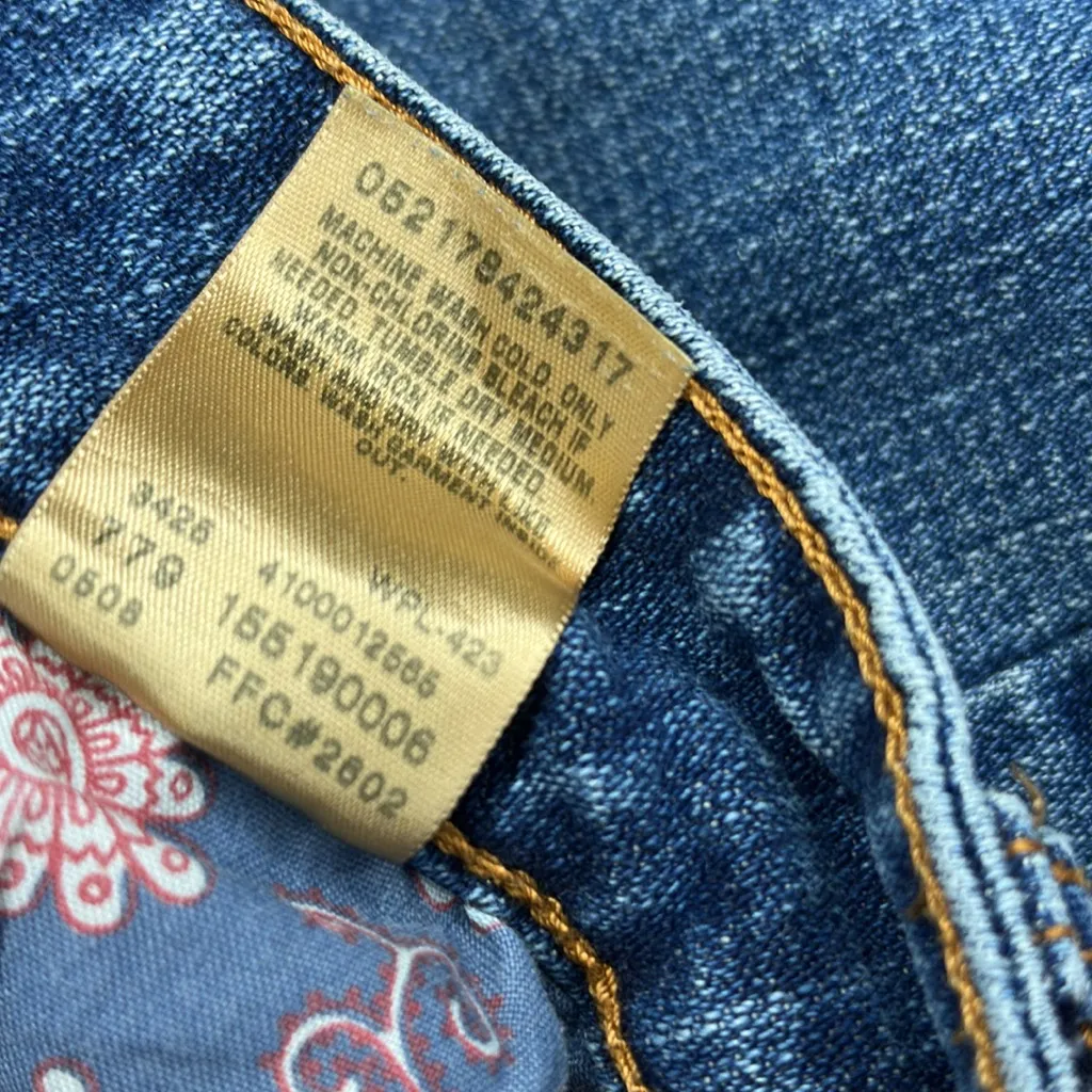 Levis 526 Raw Hem High Rise Slender Bootcut Stretch Denim Blue Jeans Womens 14 M - Image 12