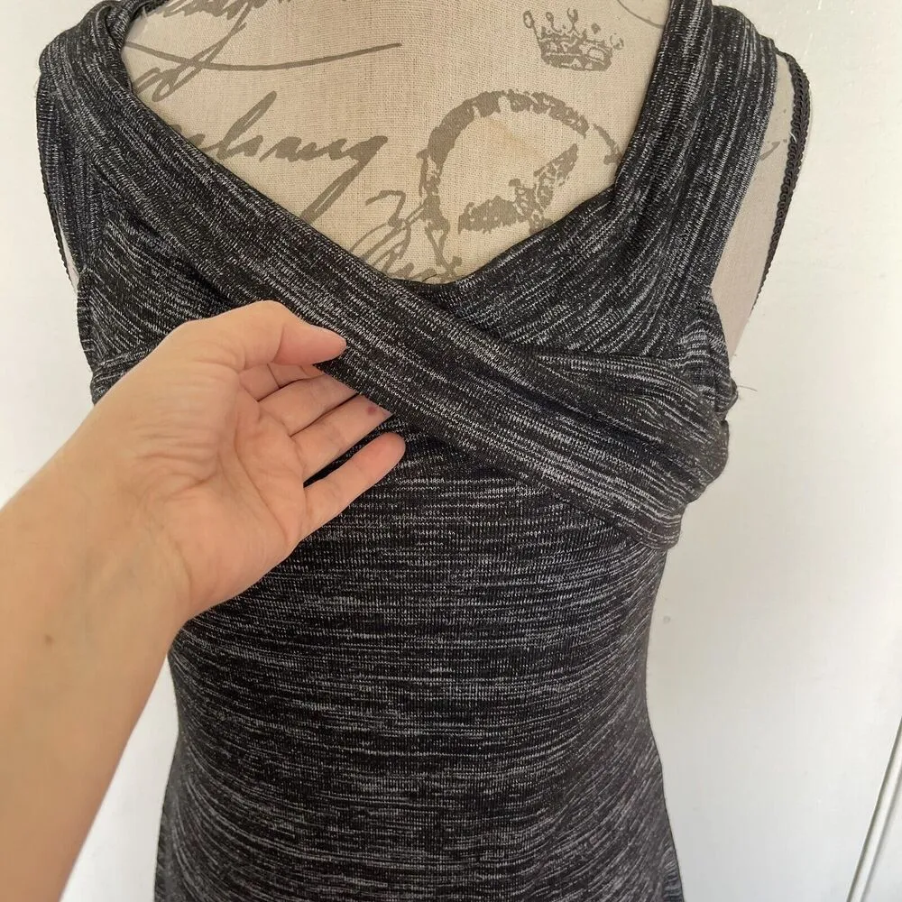 RD Dress Womens Dress Size Large Front Cross Neckline Gray Business Office Work - Image 5