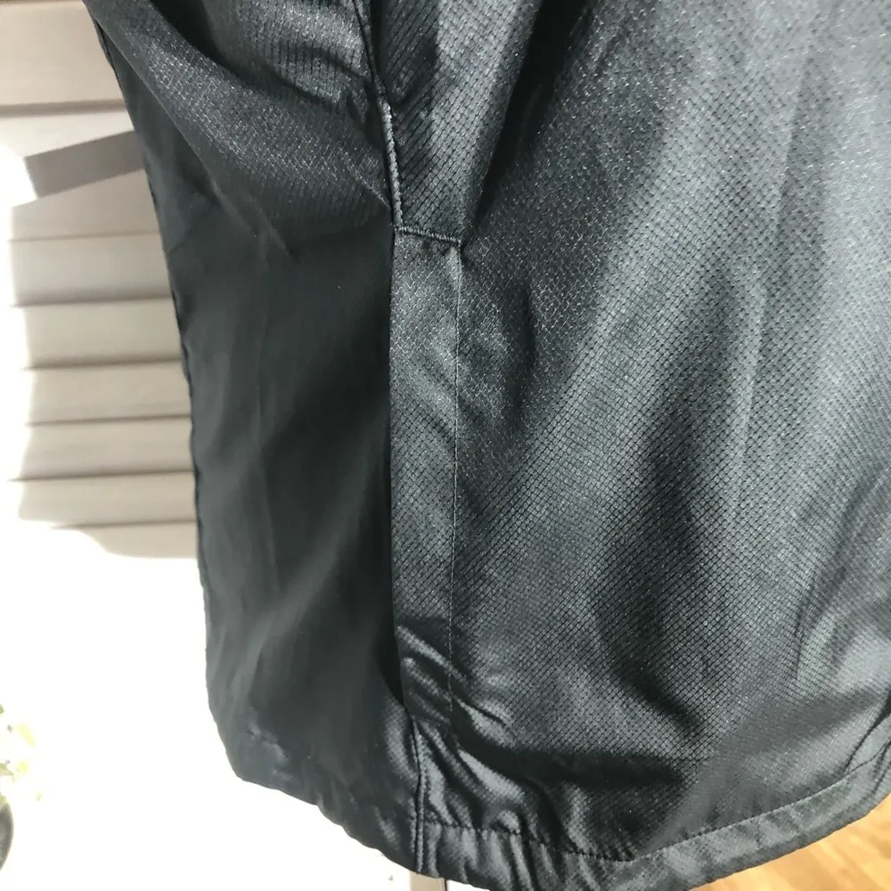 Adidas Black Windbreaker Jacket Hooded Zip Pockets Size Small - Image 8