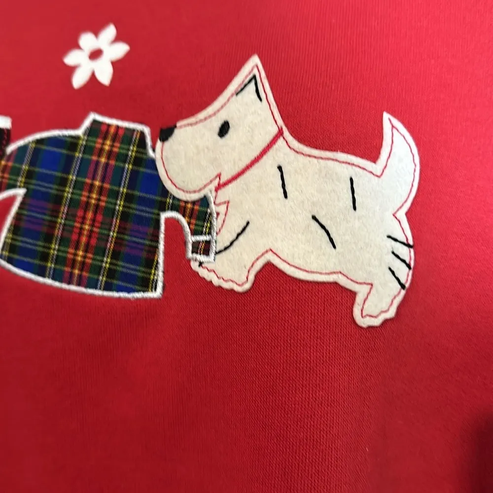 Studio Works & Co Vintage Y2K Red Sweatshirt Scottie Westie Dogs Large NWT - Image 9