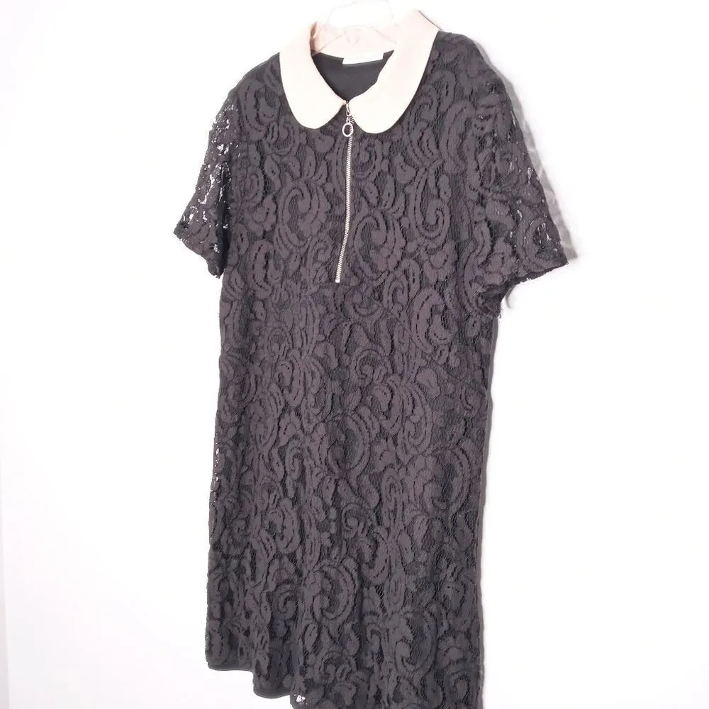 Zara black lace minu dress size medium - Image 2