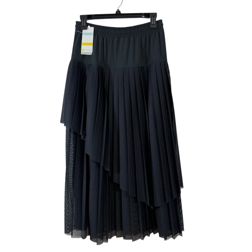 ZELLA NEW! black asymmetric overlay sporty midi dress S - Image 5