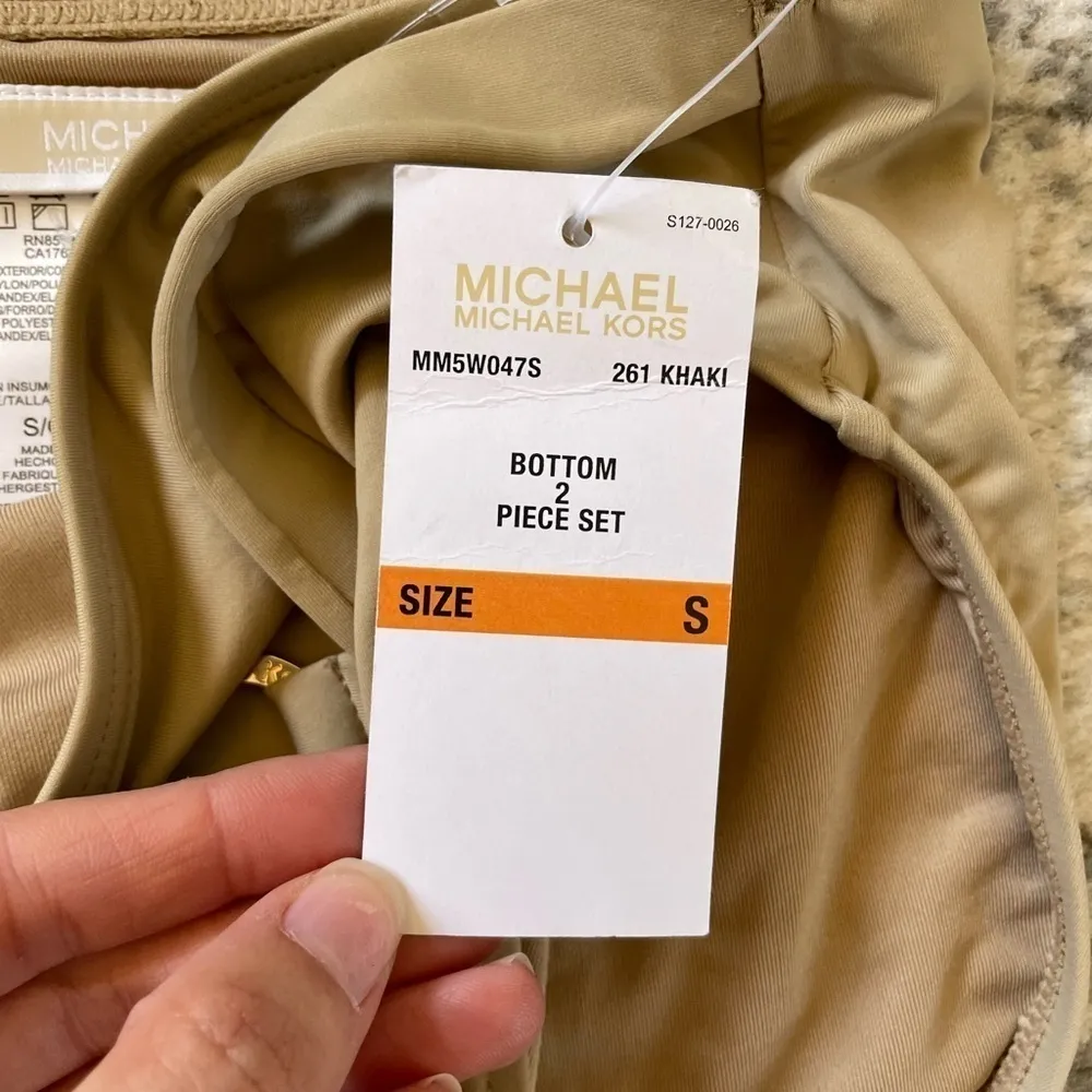 NWT Michael Kors tan zebra print 2pc bikini swimsuit size small - Image 6