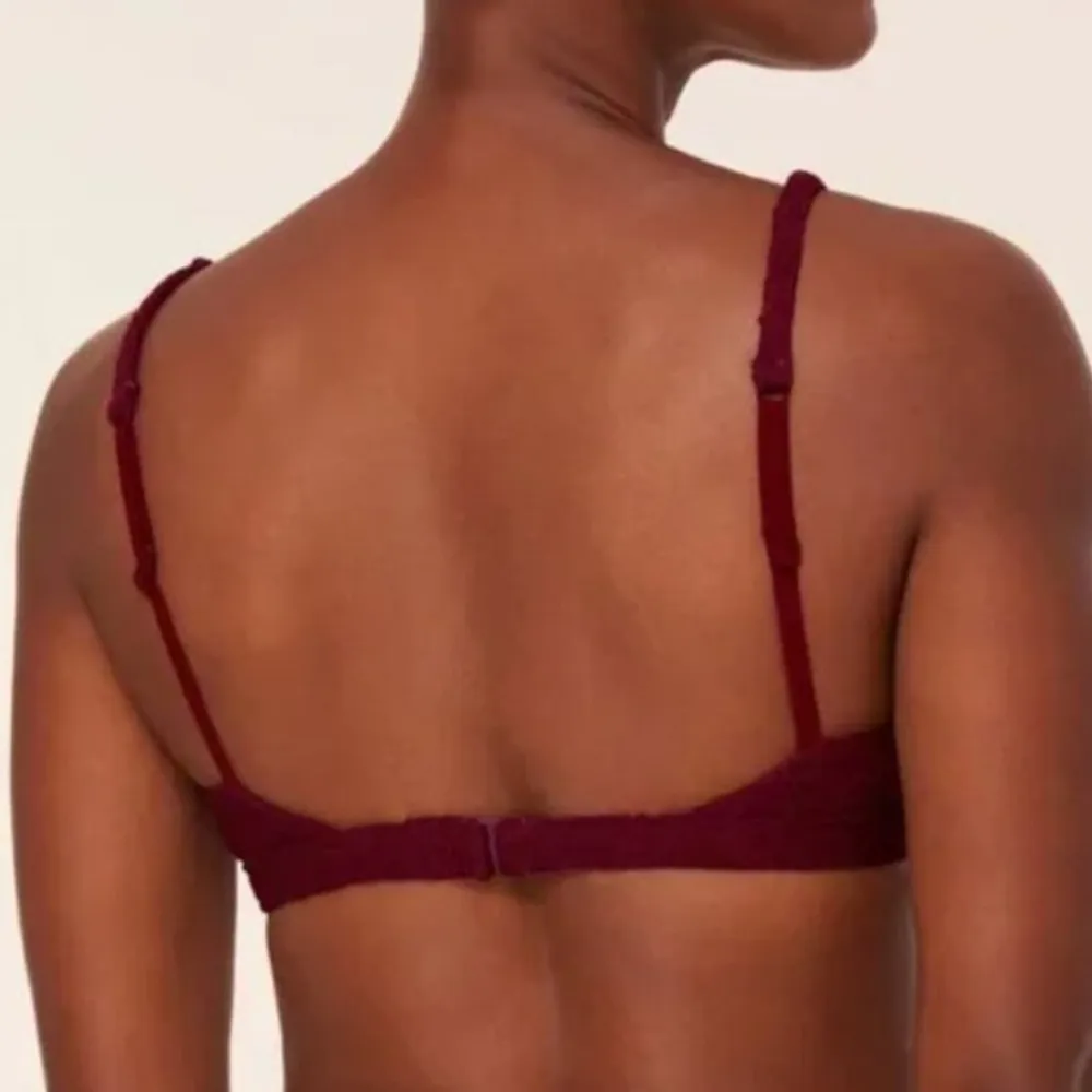 Andie Bikini Set Crete Top Super High Waisted Bottoms Syrah Red Lace size Small - Image 10