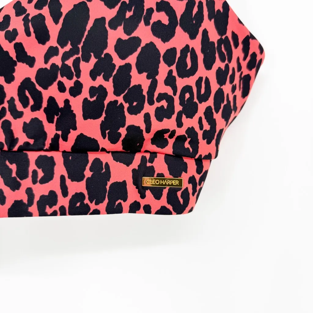 Cleo Harper Jordana Savannah Leopard Print Sports Bra L Orange Size L - Image 6