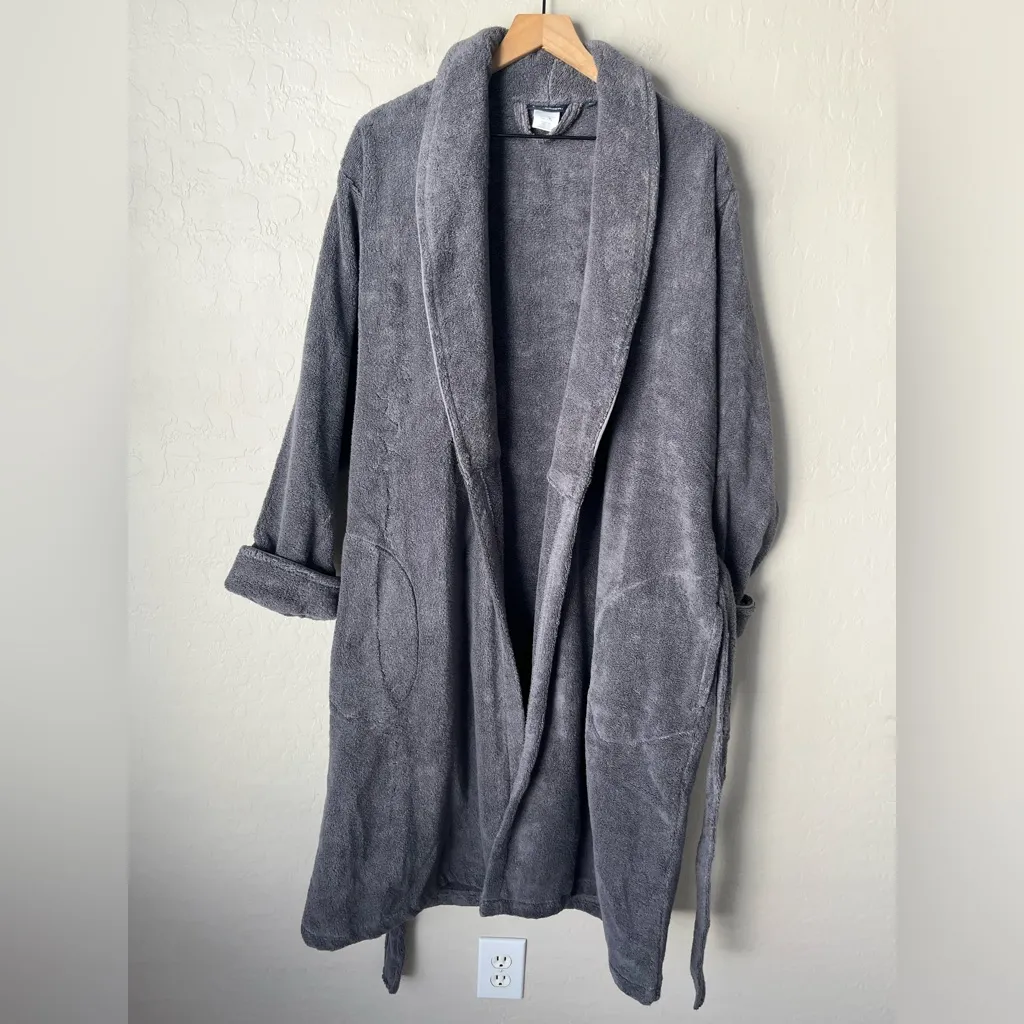Brooklinen super plush robe graphite grey medium Gray - Image 5