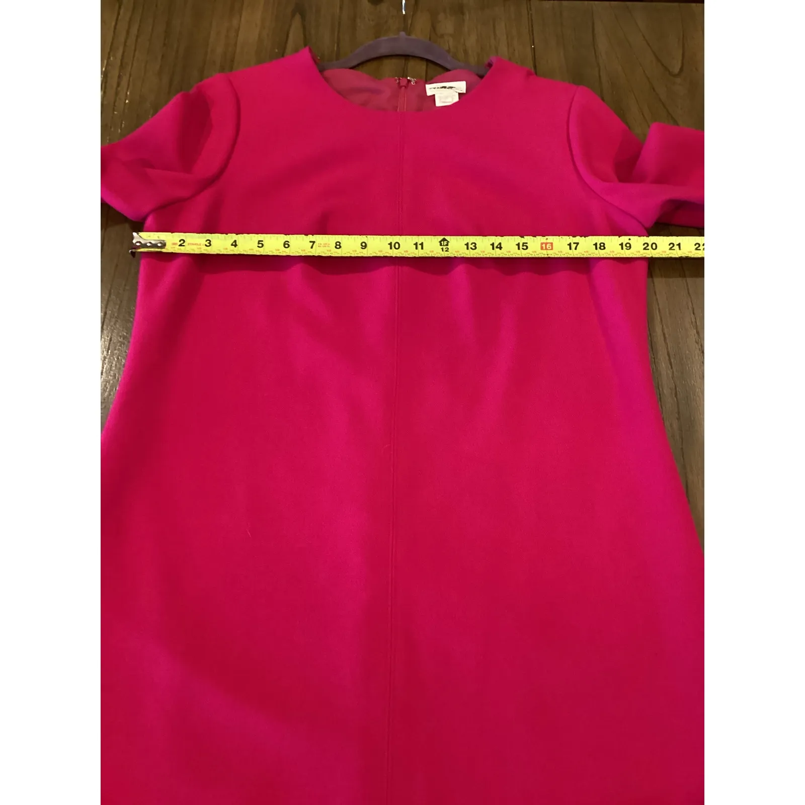 Shoshanna as seen on tv pink Scalloped Hem 3/4 sleeve shift Dress - Image 7