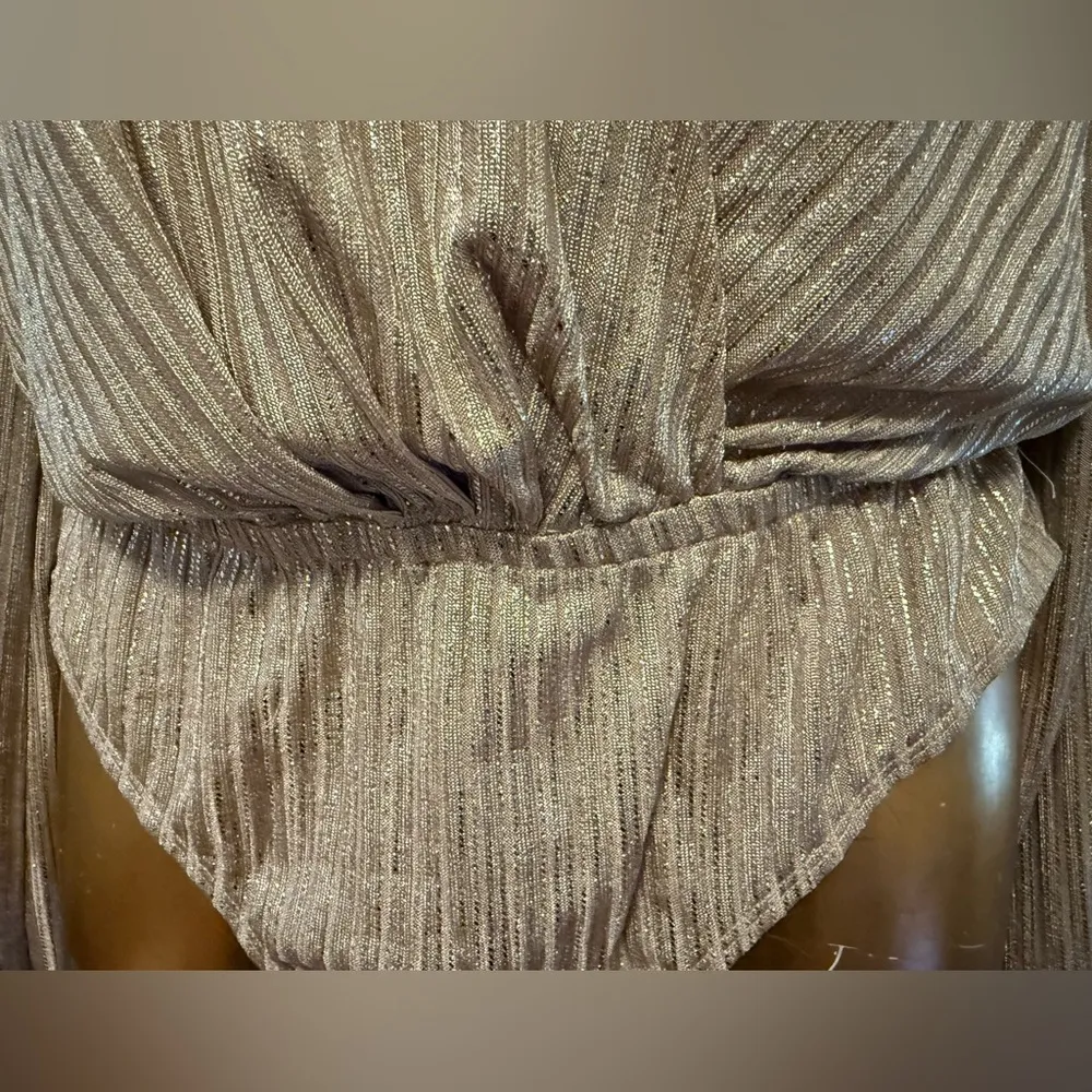 Metallic Surplice Long Sleeve Bodysuit size M Size M - Image 7