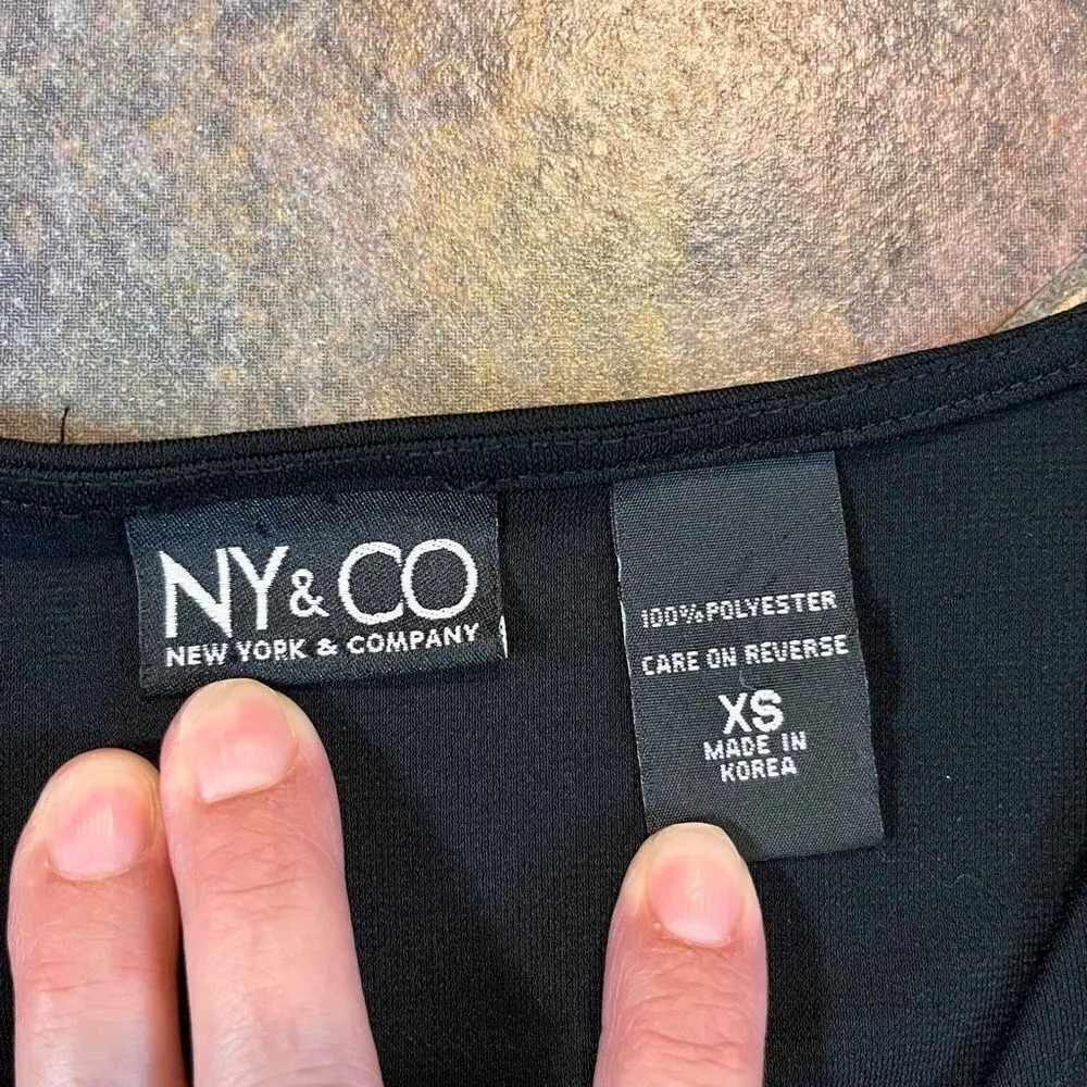 New York and Company Black Long Sleeve Wrap Dress XS Black - Image 6