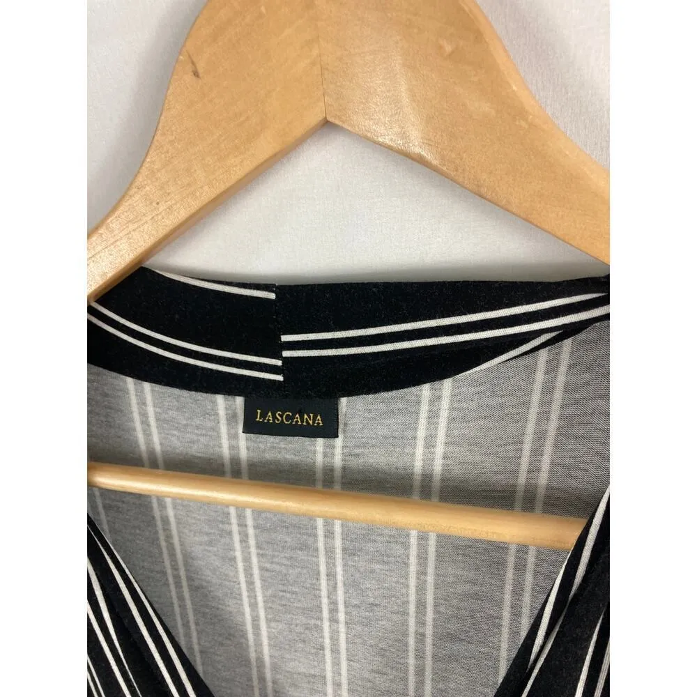 Lascana Wrap Front Striped Jumpsuit Size 12 Black - Image 6