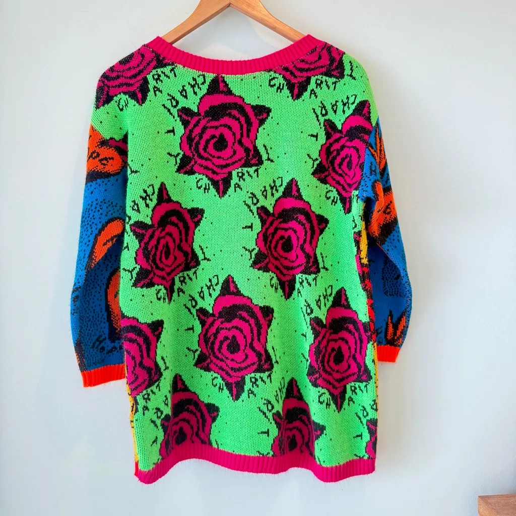 Vintage Iconic Betsy Johnson Punk Label Sweater 1980s Faith Hope Charity Bright - Image 5