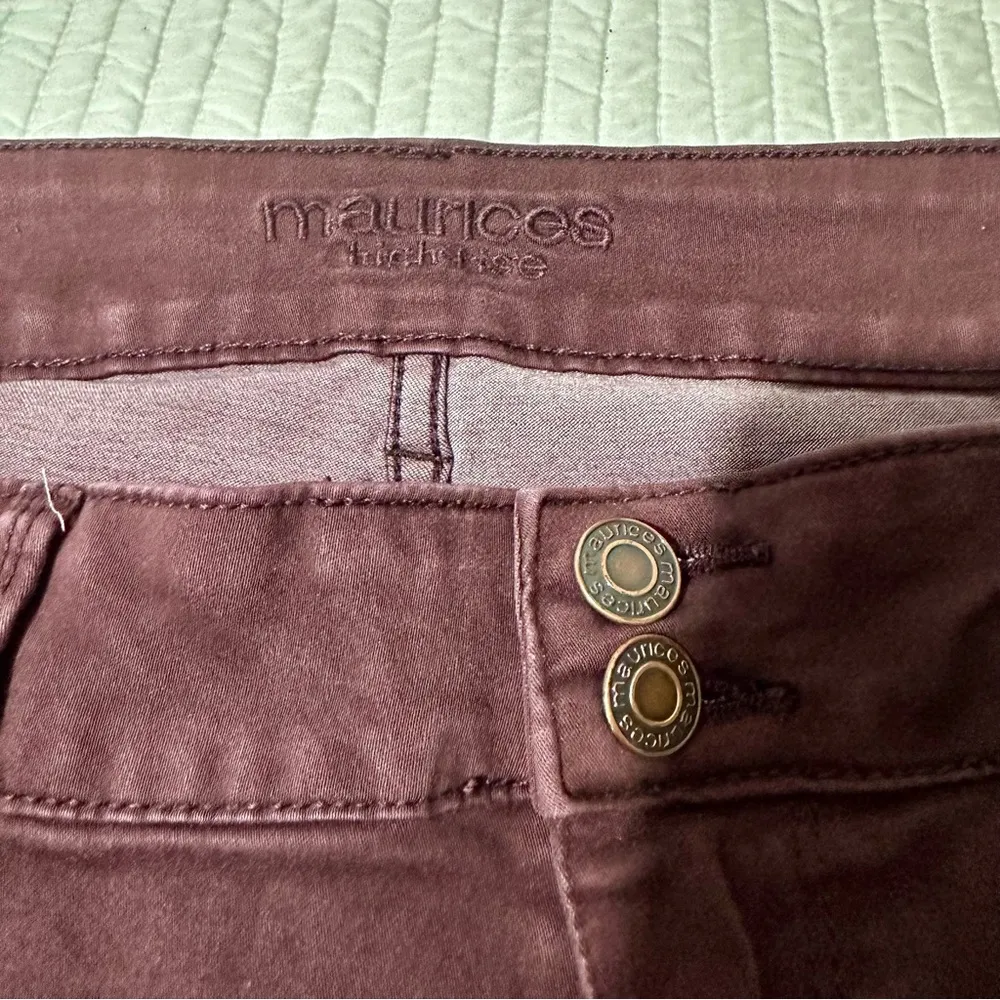 Maurices Women's Dark Burgundy Straight Leg Jeans (100) - Image 4