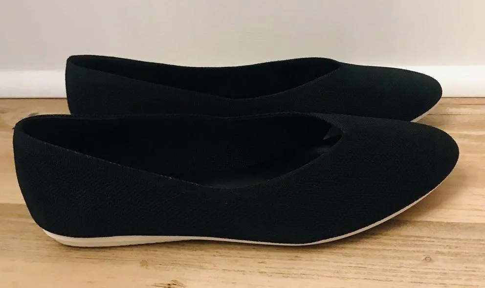 Sole Society Black Flats Knit Stretch Sz 6 - Image 7