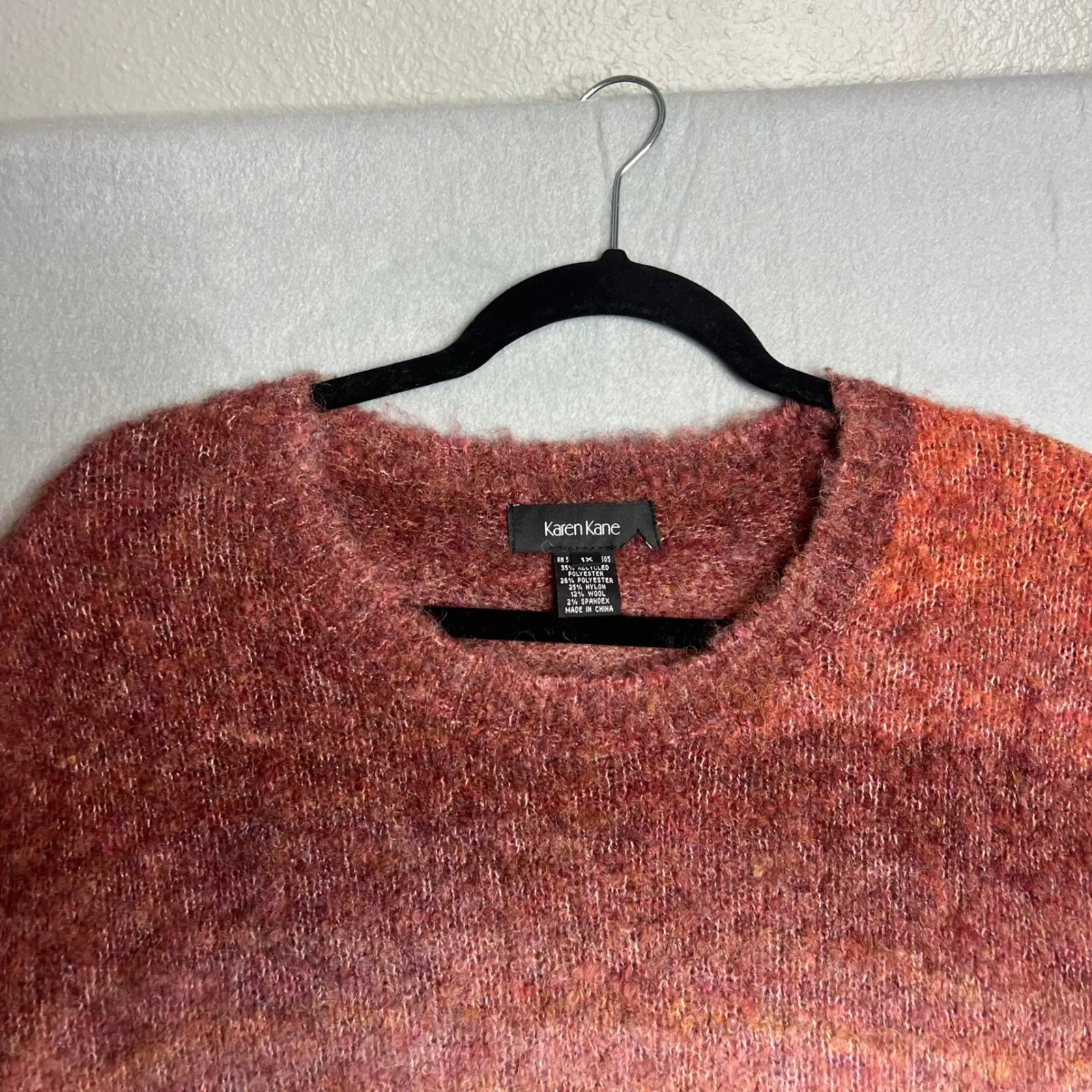 Karen Kane Sweater Girl Ombre Sweater Plus Size 1X Sunset Multi Color NWT - Image 4