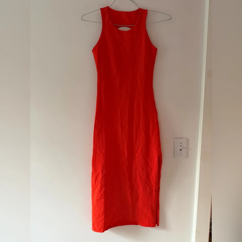 Free People FP Movement So Simple Dress in Cherry Tomato Red Orange Size Small - Image 3