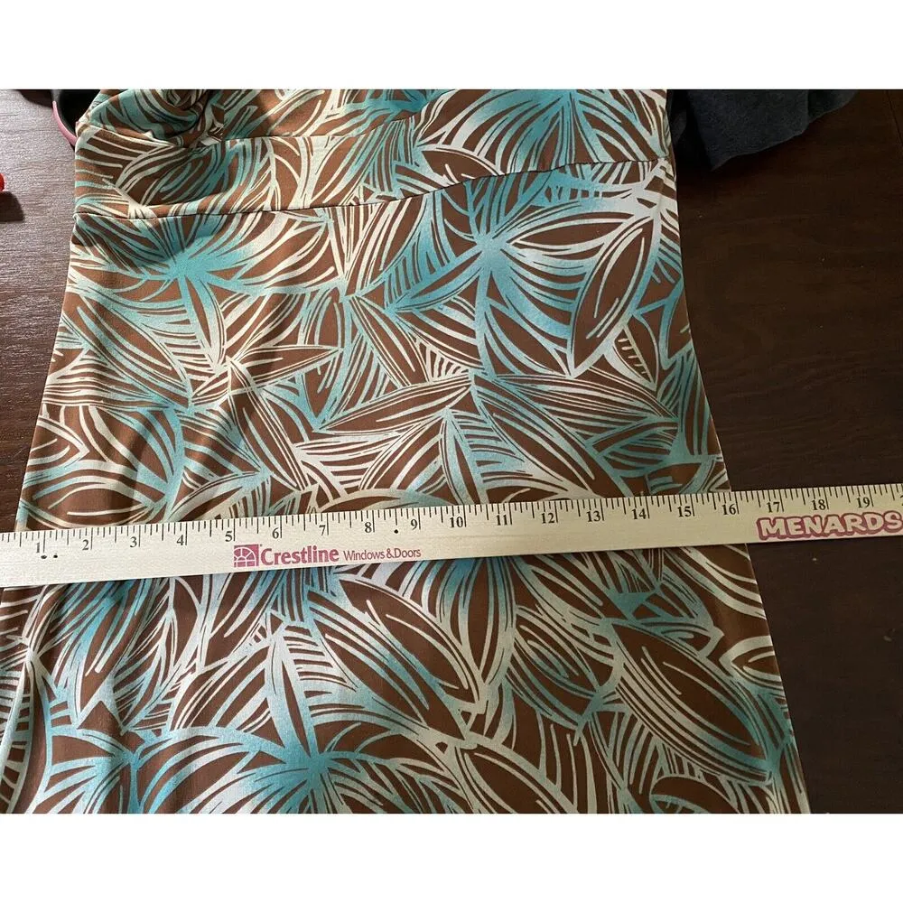 Scarlett Tropical Beach Dress Size 8 Brown Blue Festival Concert Lake Life Mom - Image 5