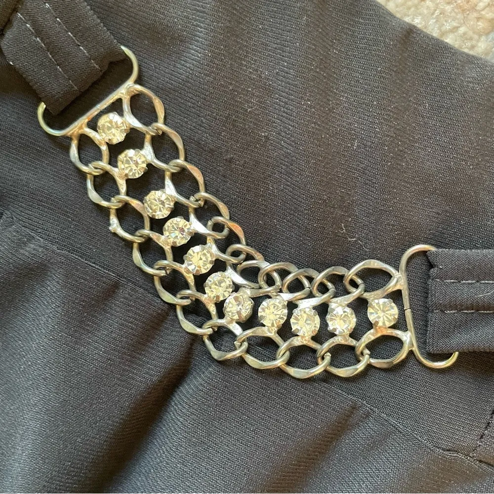 Y2K Vintage Jason Maxwell Chainmail Embellished Flowy Goth Circle Maxi Skirt L - Image 7