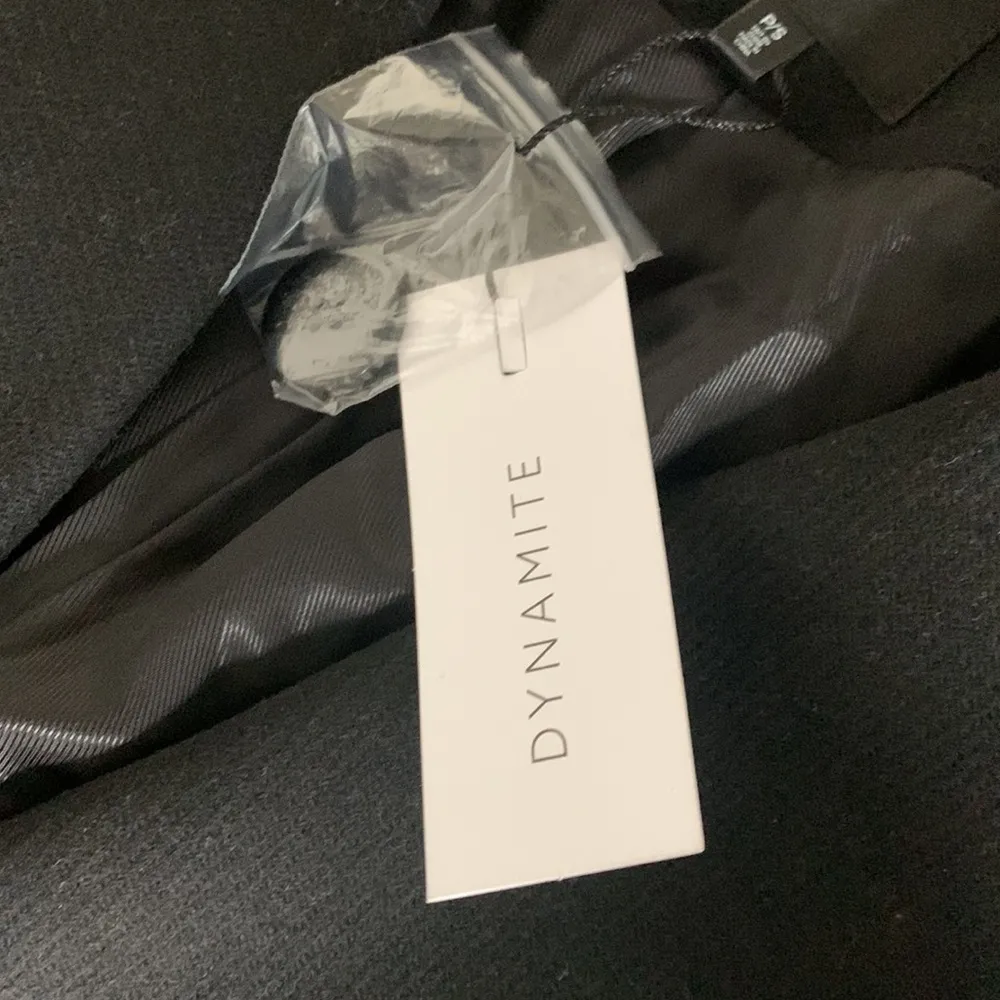 Dynamite balloon sleeve cocoon coat in jet black - Image 4