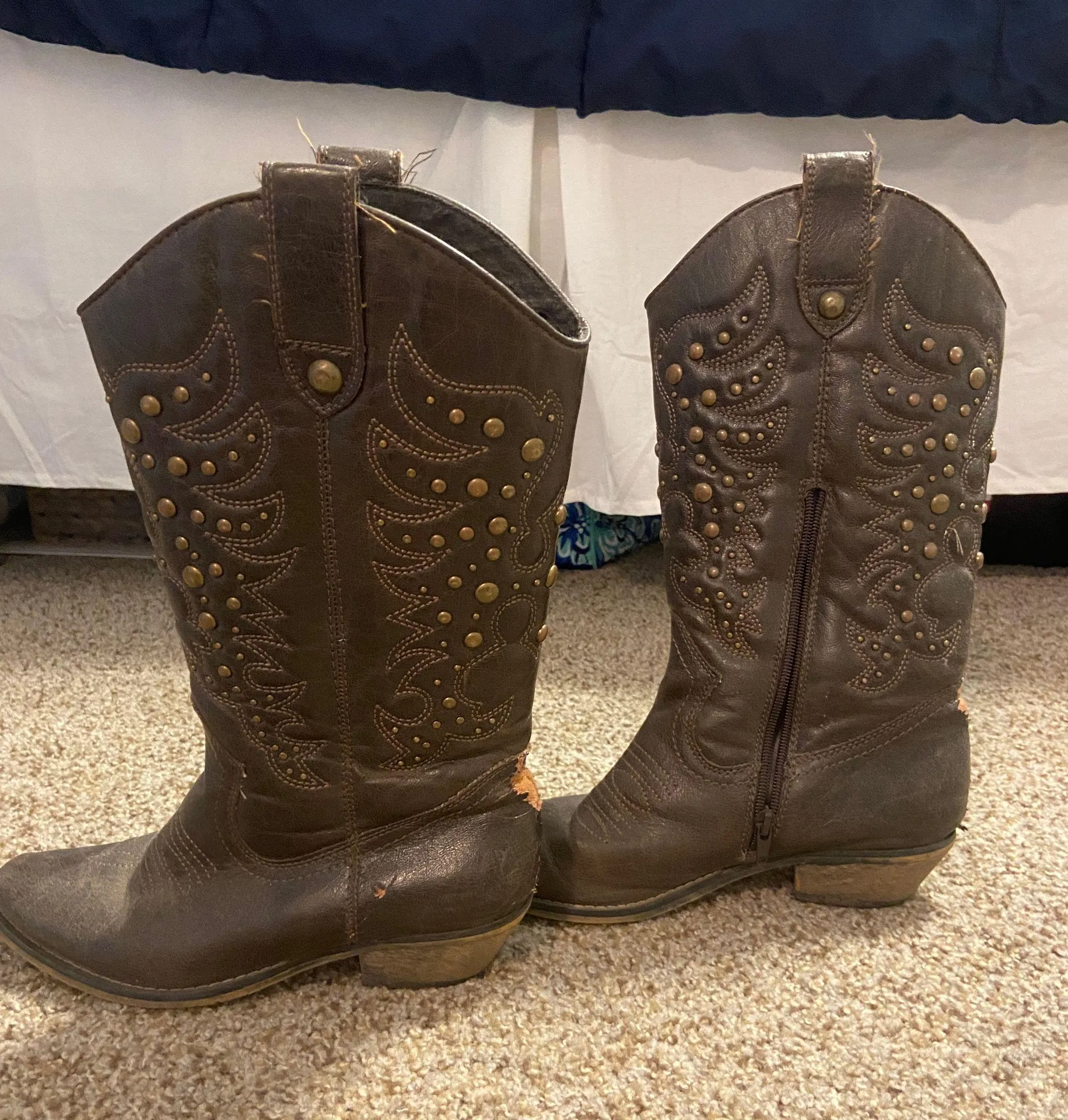 Brown Cowgirl Boots Size 9 - Image 2