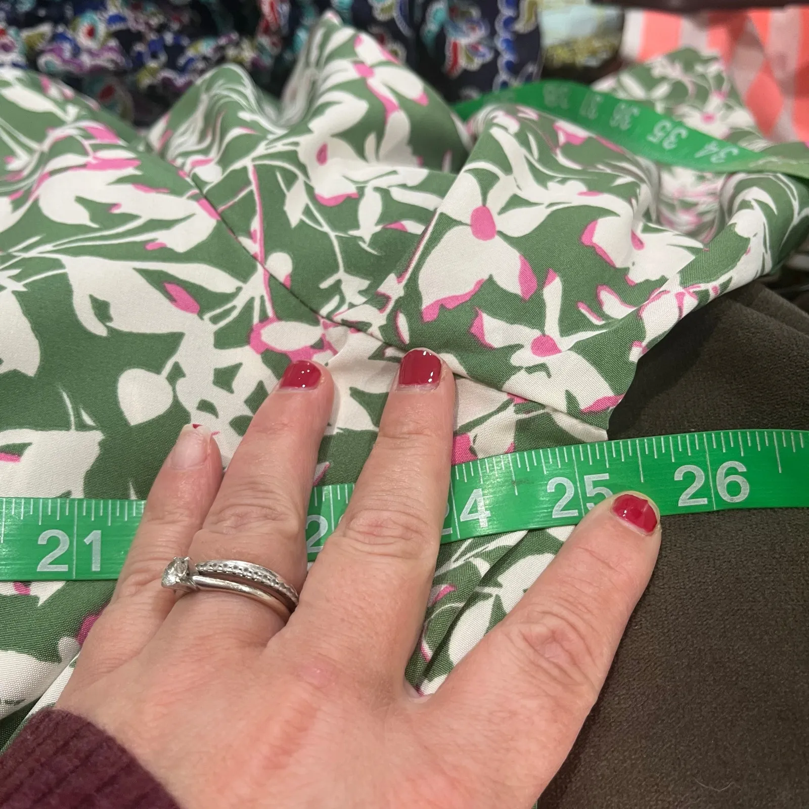 Rusttydustty Green Floral Boho Maxi Dress Size 4XL Long Sleeve Smocked Waist - Image 5