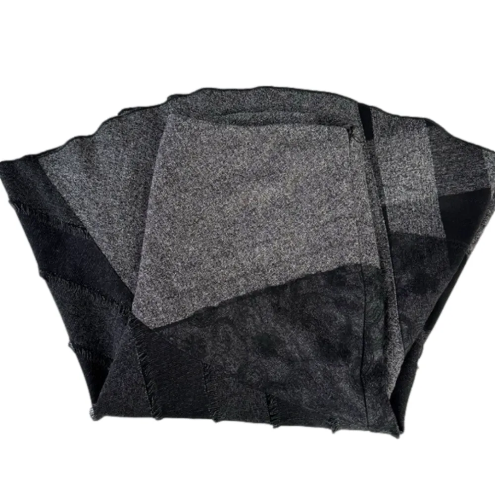 Black & Gray Mixed Media Patchwork Skirt Size Petite Large - Image 11