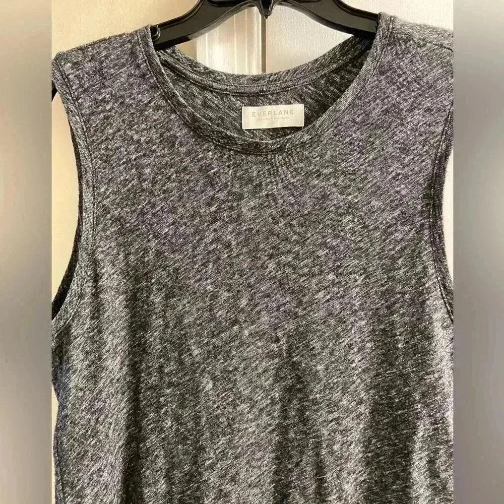 Everlane cami knit long line heather black‎ wool blend Medium - Image 2