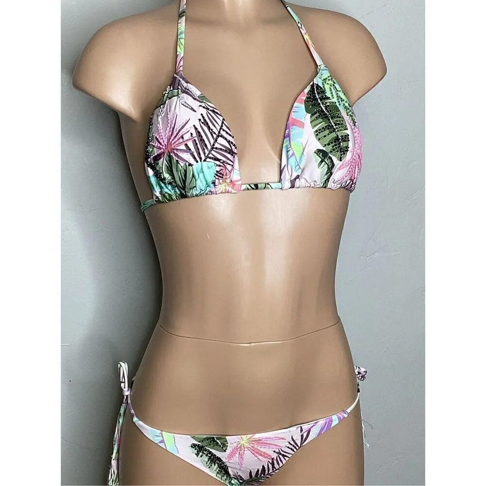 New. PQ tropical beaded teeny bikini. L-top/M-bottom. Retails $ 168 - Image 7