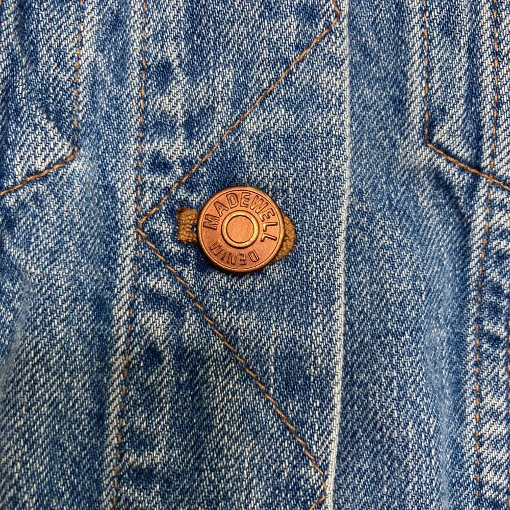 The Jean Jacket Pinter Wash XS Classic Blue Denim Pockets 100% Cotton - Image 13