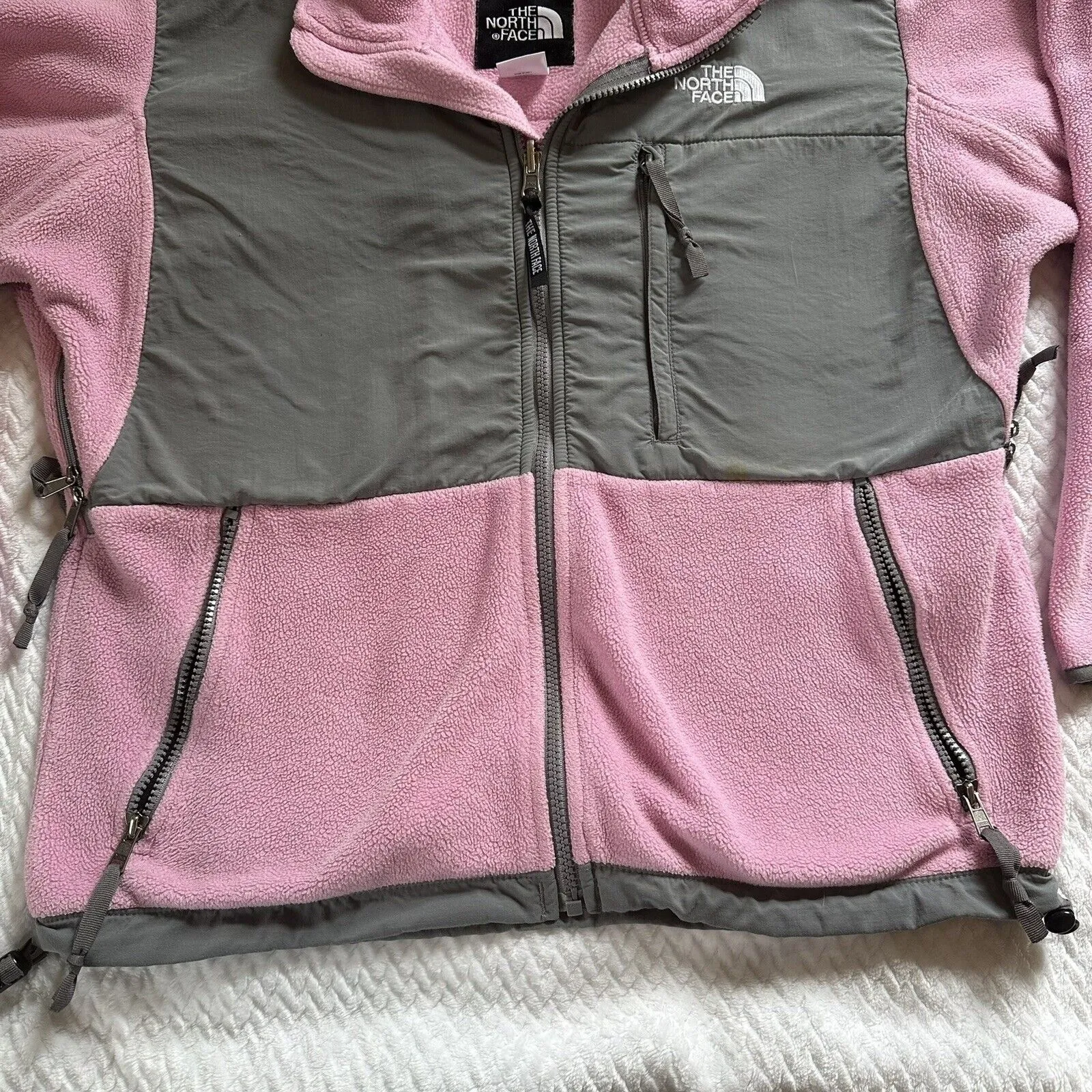 Small The North Face Pink Gray Fleece Coat Jacket - Image 3
