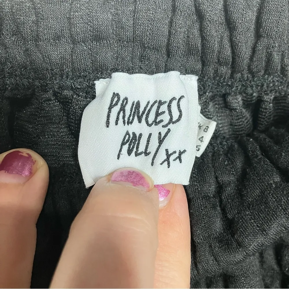 Princess Polly  black waffle joggers size 4 - Image 4