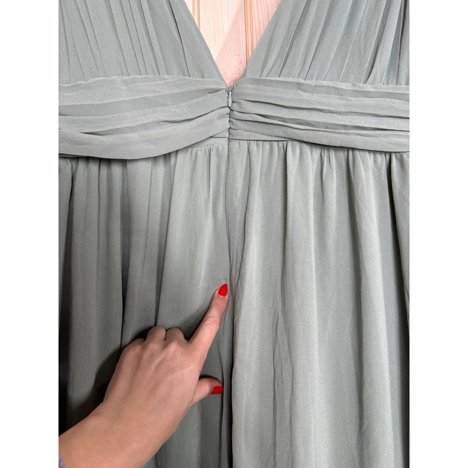 NWT Lulus Heavenly Hues Sage Brush Maxi Dress Wedding Bridesmaid Gala Size XL - Image 9