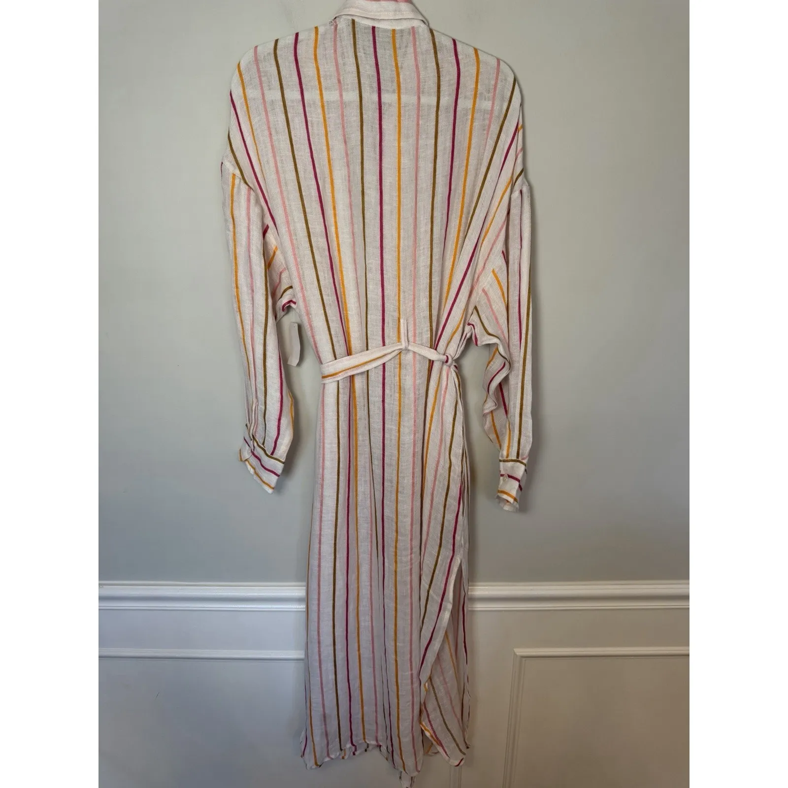 Vitamin A Playa 100% Linen Caftan Swim Coverup Dress Belted Sz S NWT - Image 9